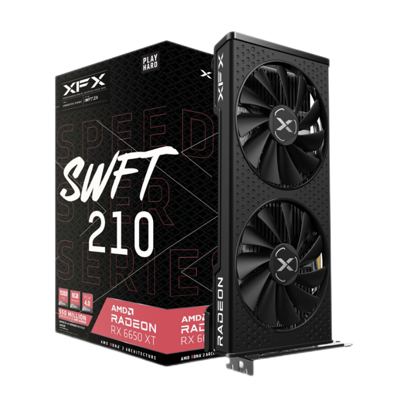 消费券，百亿补贴:讯景（XFX）RX 6650XT 8GB 战狼版 台式机办公游戏独立显卡 14