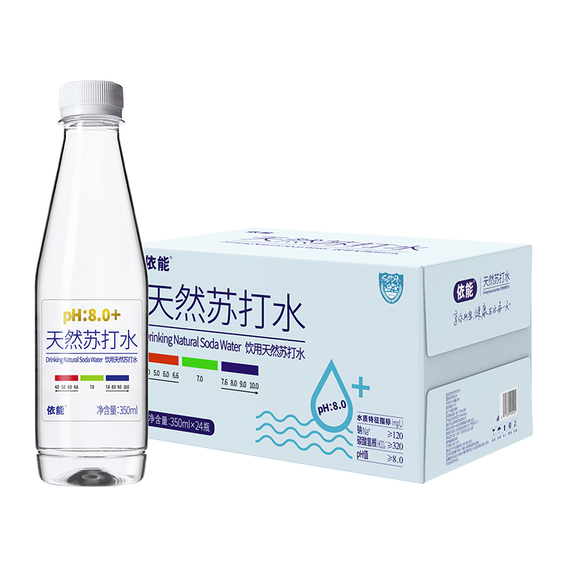 88VIP：yineng 依能 天然苏打水350ml*24瓶无汽PH8.0+ 26.7元（需买2件，需用券）