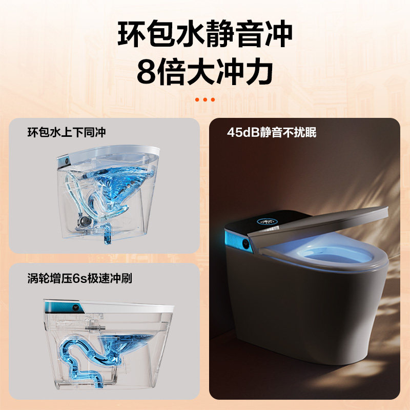 四季沐歌 H2 Max 高配款 全智能马桶 超炫虹吸轻音冲+UV杀菌+云感泡沫盾+冷热