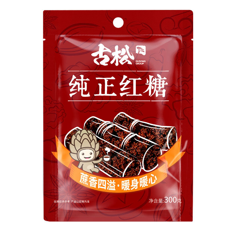 88VIP：Gusong 古松食品 古松 纯正红糖 300g 甘蔗糖 2.79元（需用券）