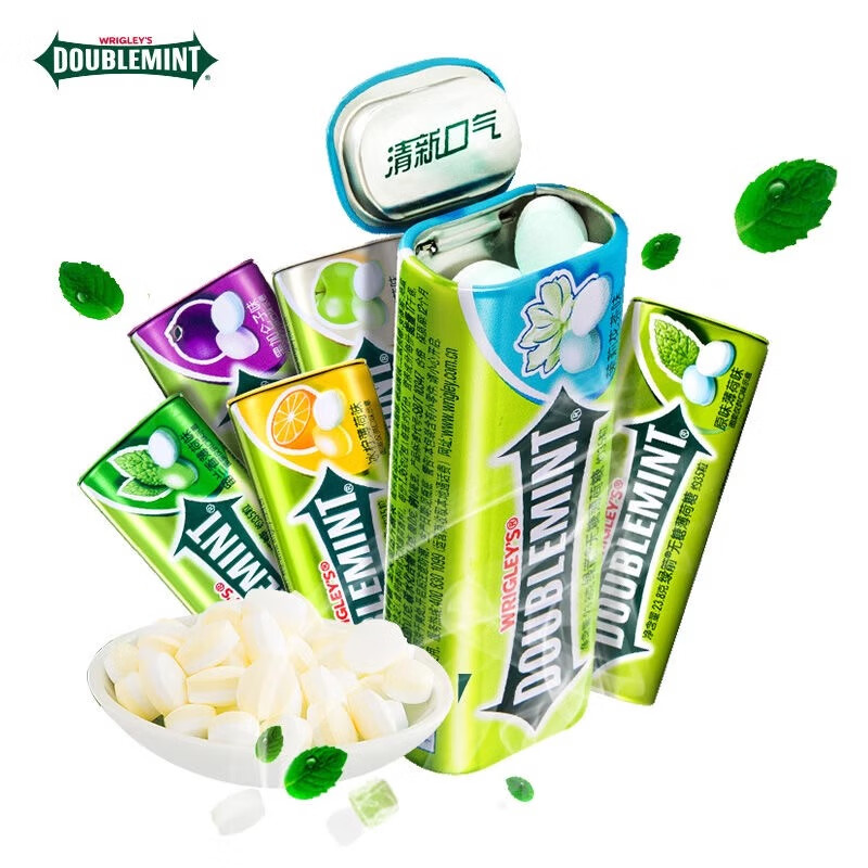 绿箭 无糖薄荷糖铁盒 35粒 多味口香糖 23.8g*5瓶 随机口味 5.7元/瓶， 28.9元(需