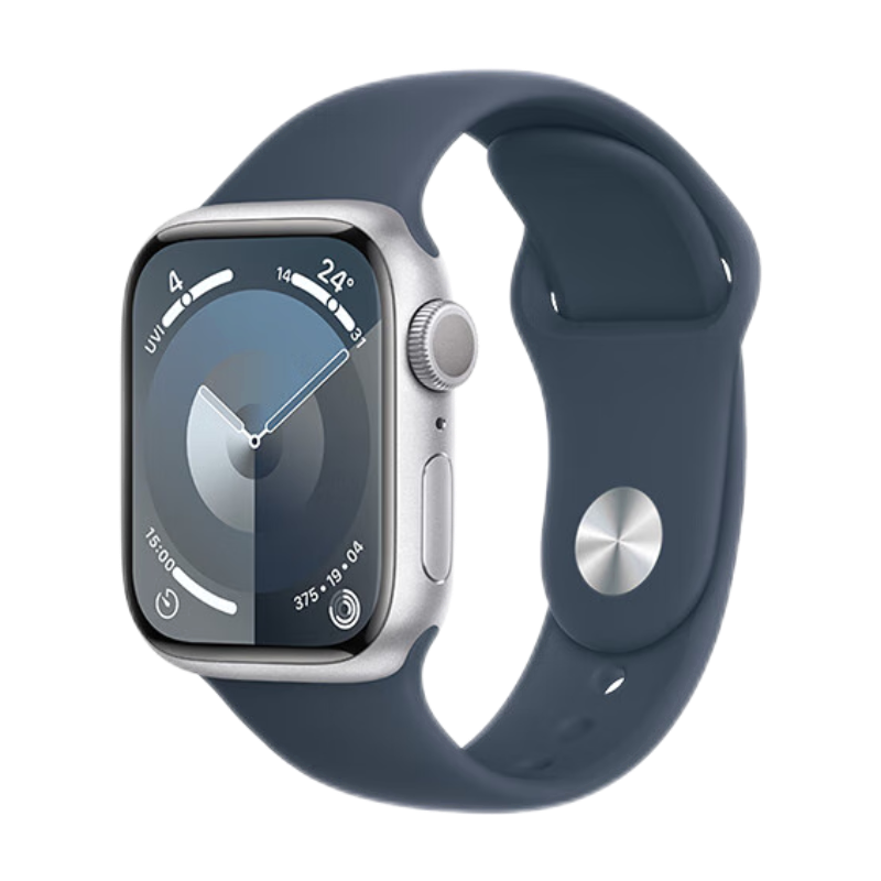 再降价、plus会员：Apple/苹果 Watch Series 9 智能手表GPS款41毫米银色铝金属表壳