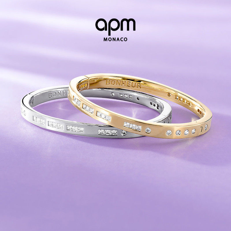 APM Monaco [杨紫同款]APM Monaco BONHEUR摩斯密码金黄色手镯 2300元