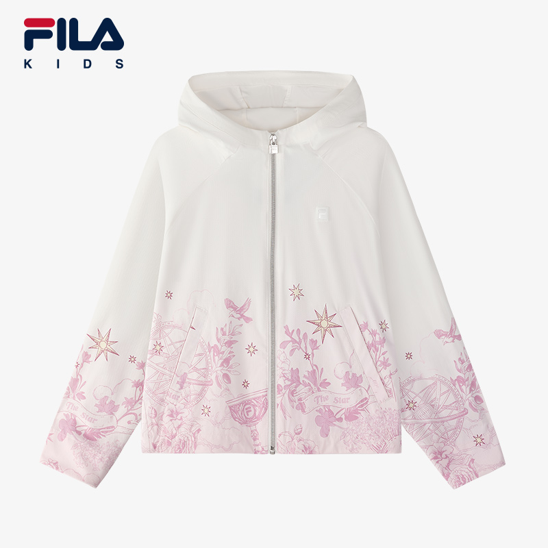 FILA KIDS斐乐童装女大童外套2025春季新款儿童宽松梭织连帽上衣 839元（需用