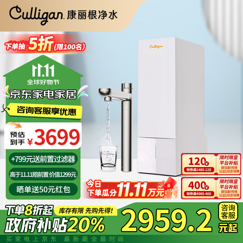 Culligan 康丽根康丽根Culligan神龙RT200即热净水器 家用厨下RO反渗透可泡茶直饮