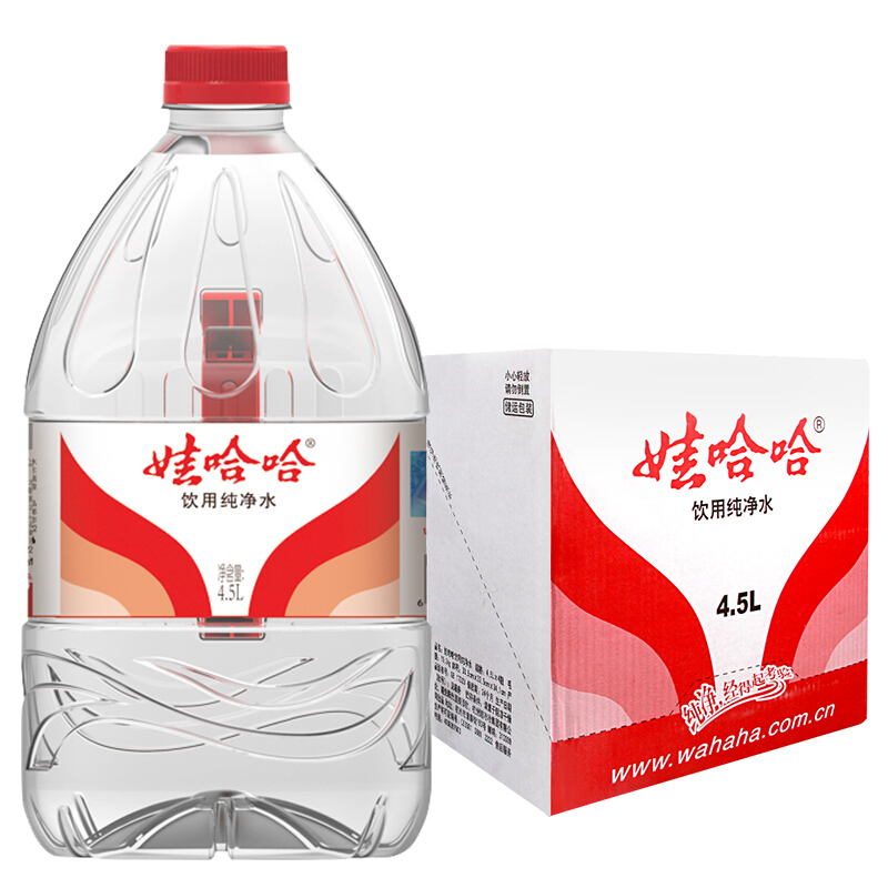 WAHAHA 娃哈哈 纯净水饮用水 4.5L*4桶 31.2元（需用券）