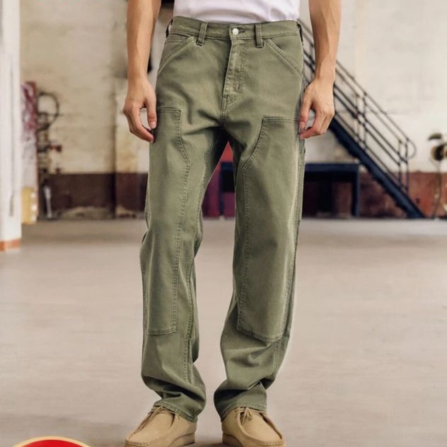 Levi's 【水洗做旧】男士宽松直筒牛仔裤 军绿色 A5756 229.12元（需用券）