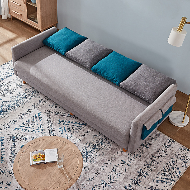 quanu全友家居现代简约多功能沙发床小户型客厅三人位可拆洗沙发