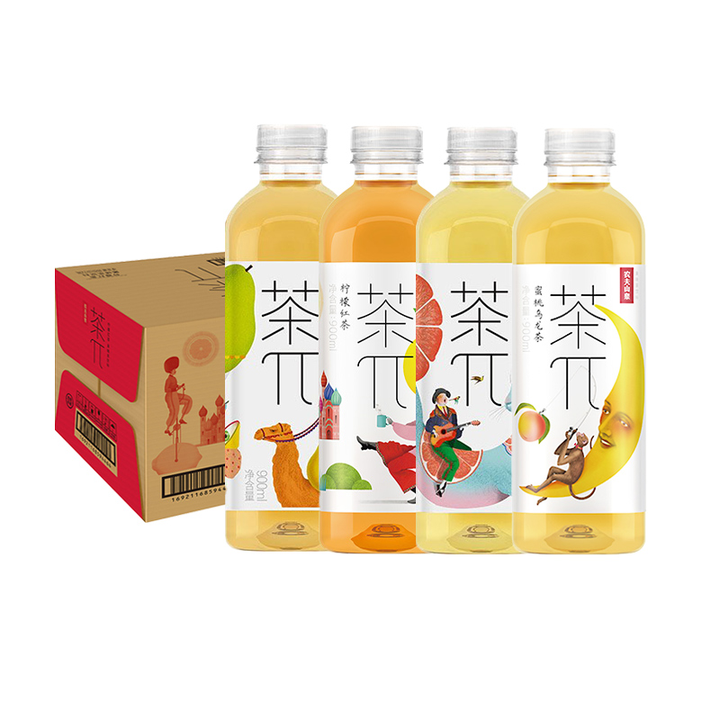 农夫山泉 NONGFU SPRING 茶π饮料多口味随机混合900ml*12瓶 24元