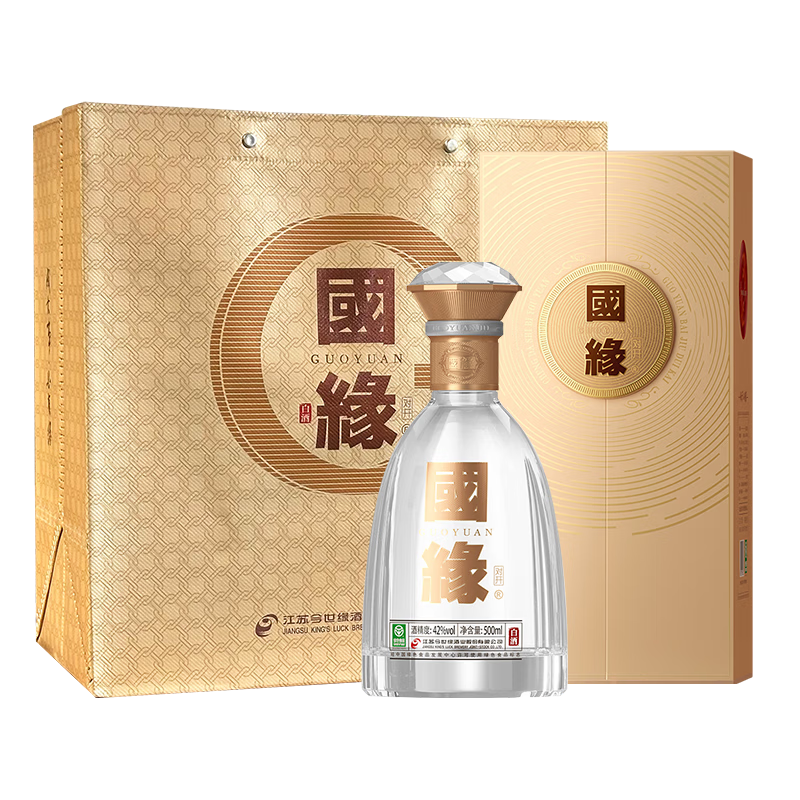 plus会员：今世缘 国缘对开 柔雅型白酒 42度 500ml*6瓶 整箱装 1553.8元（返30元