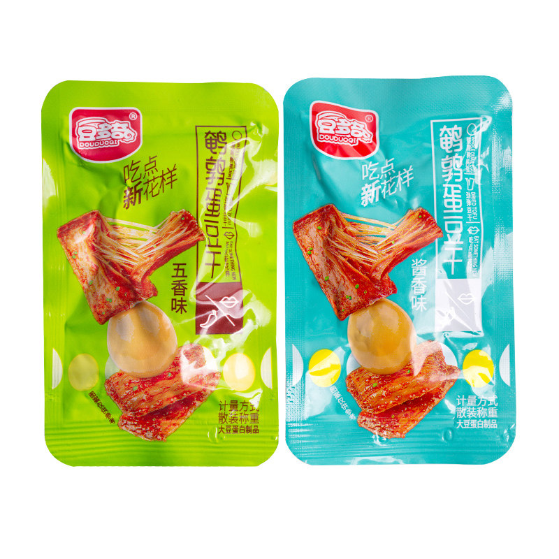 豆多奇 鹌鹑蛋豆干500g袋装烧烤味混合即食豆腐干 5.8元