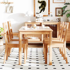 天坛 家具纯实木餐桌椅组合橡木小户型餐厅一桌四椅家庭餐桌 2459元（需用