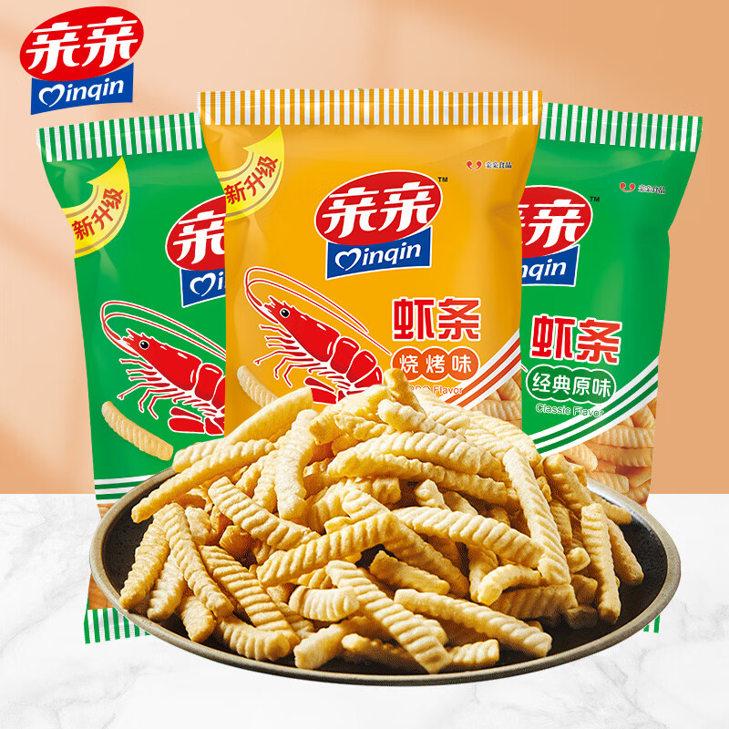 Qinqin 亲亲 膨化休闲食品虾条20包240g 11.9元