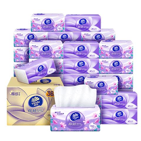 维达 抽纸棉韧3层100抽*36包S码 亲肤无刺激纸巾 AB混发 32.7元（需买2件，需用