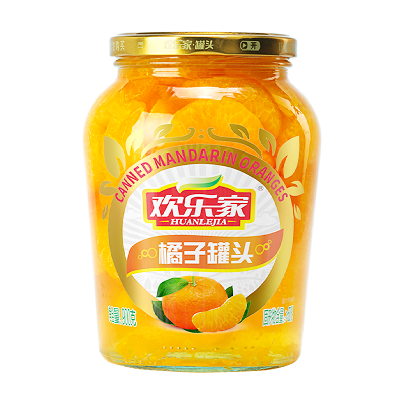 HUANLEJIA 欢乐家 糖水橘子罐头 900g 9.41元包邮（需用券）