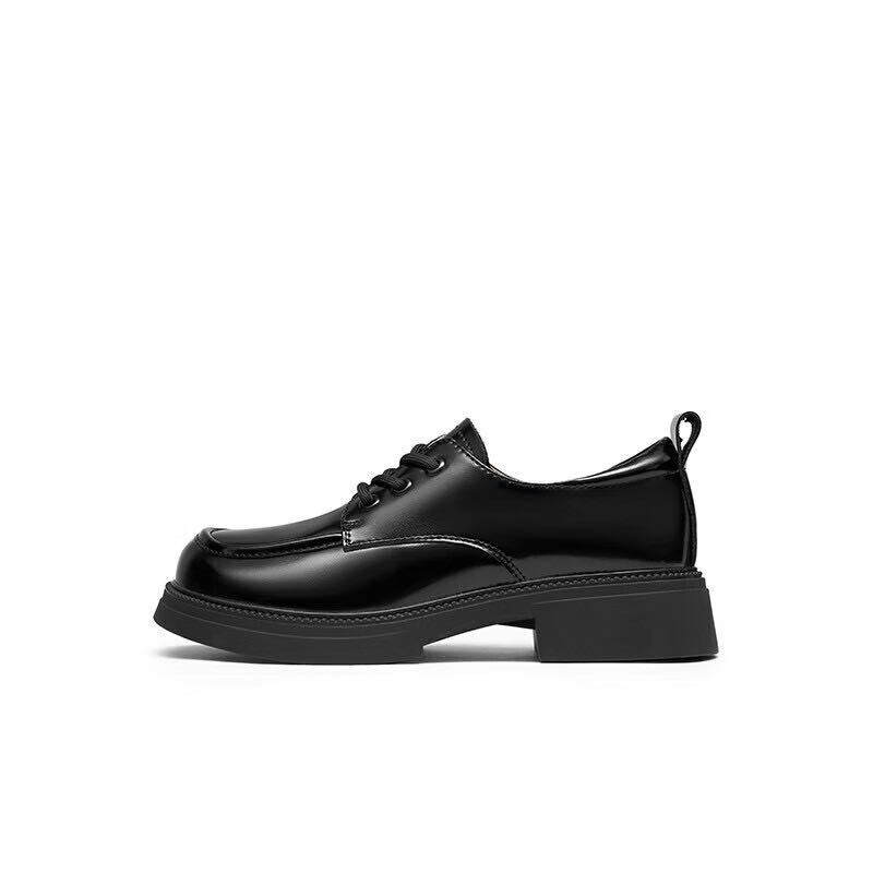 红蜻蜓 皮鞋时尚单鞋厚底系带学院风乐福鞋 WTB33067黑色37 194元（需用券）
