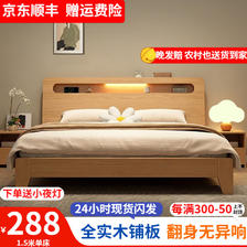 图柔 实木单床 150*200cm 框架结构 282.72元