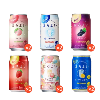 日本进口 HOROYOI三得利 和乐怡 预调鸡尾酒组合350mL*12罐 到手96元包邮 送毛绒