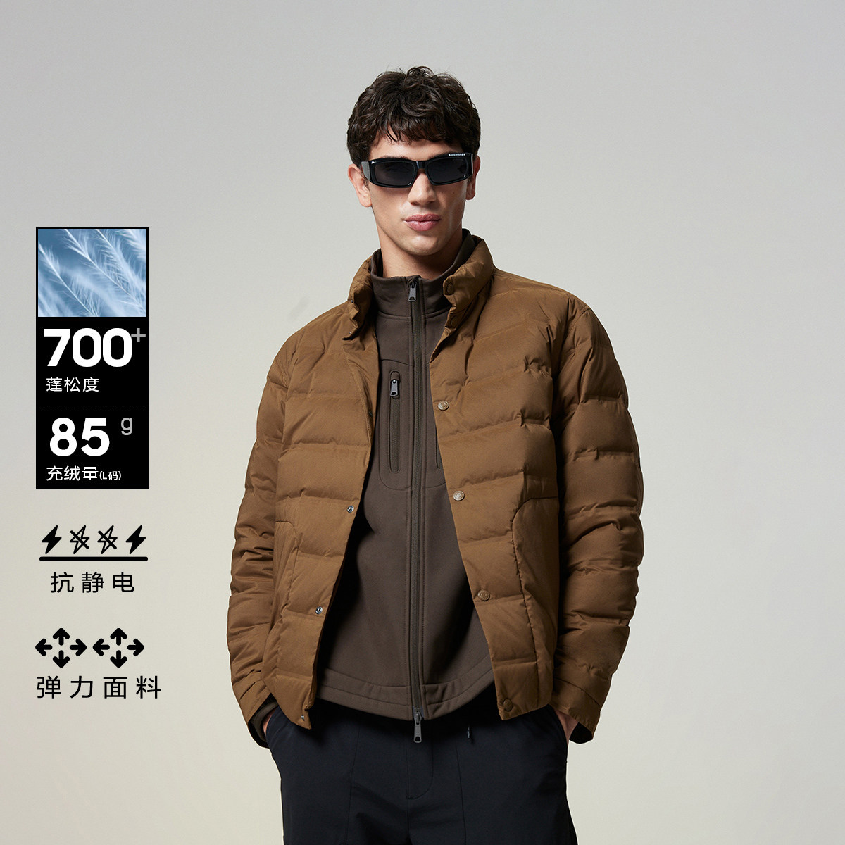 88VIP：杰克琼斯 AIZAWA联名 男士保暖羽绒服 E09咖啡利口酒 175/96A/M 192.64元（需