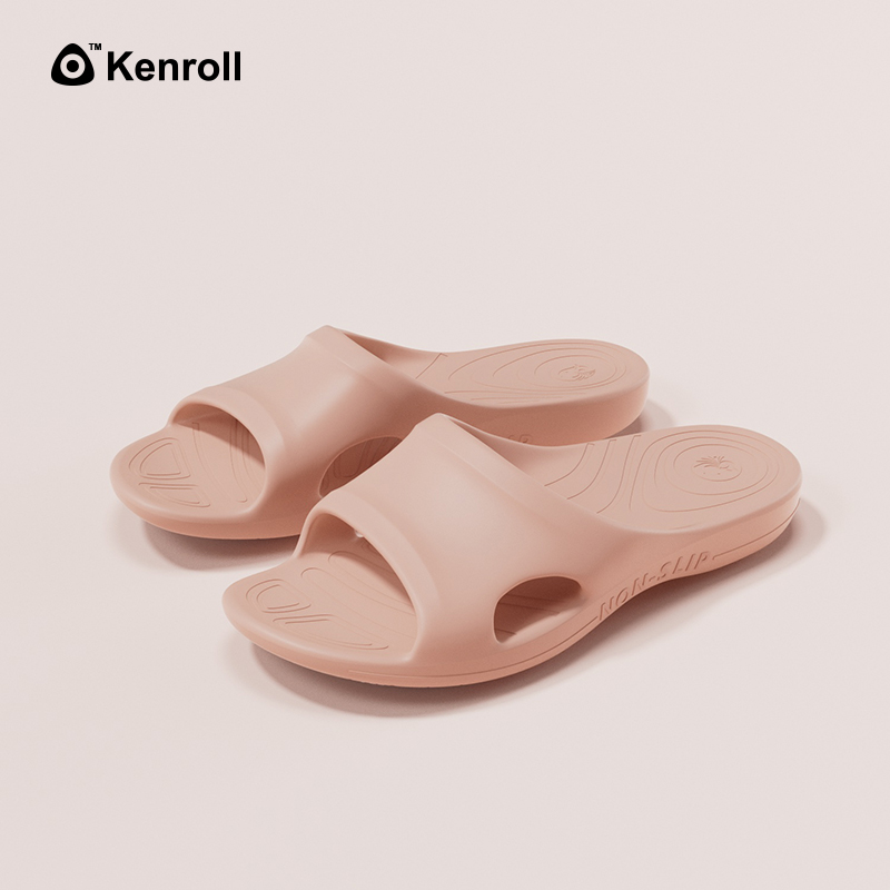 移动端：KENROLL 防滑速干厚底拖鞋 居家室内浴室老人 男女款 35码 淡红色（