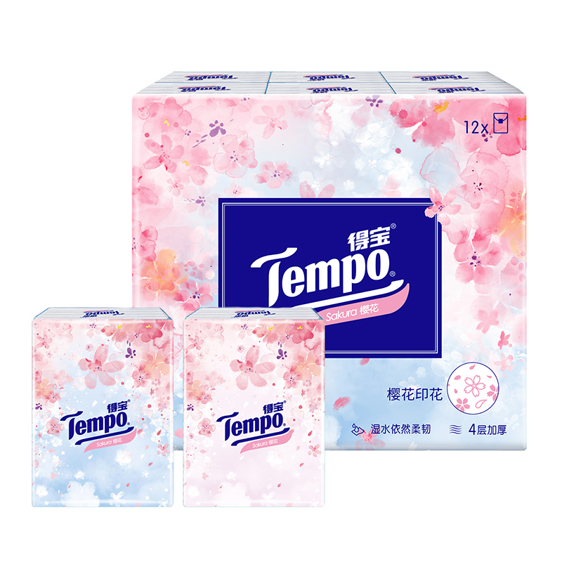 Tempo 得宝 手帕纸 4层*7张*36包 苹果木味 11.4元