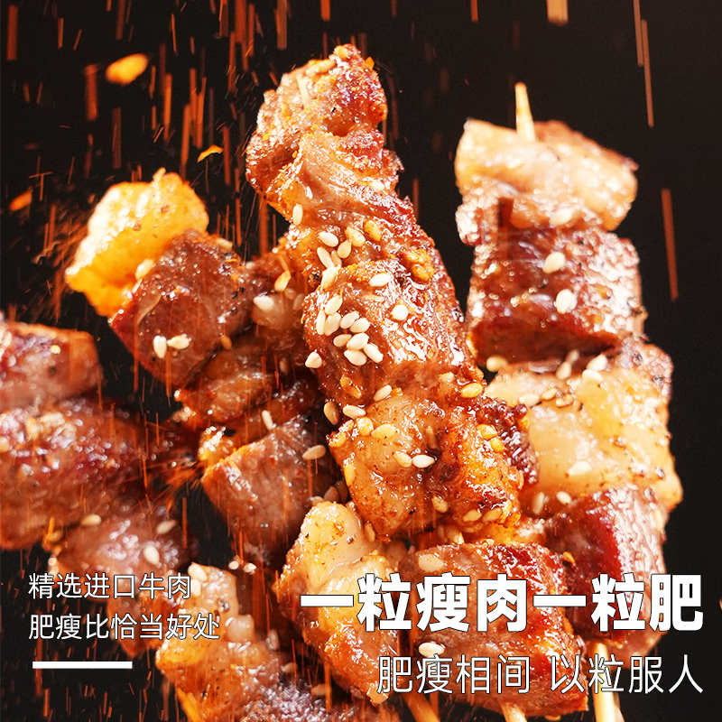 鸿亮 牛肉串100串腌制入味露营烧烤烤肉家庭户外空气炸锅食材240g*5包 49.9元