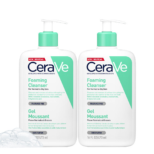 CeraVe 适乐肤 氨基酸啫喱洁面乳473ml双支套装(温和清洁洗面奶男女适用护肤