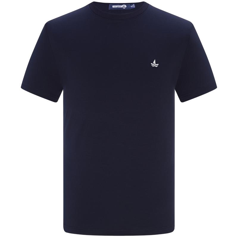 navigare 意大利小帆船黑色T恤男短袖圆领体恤打底衫 123.5元（需买2件，需用