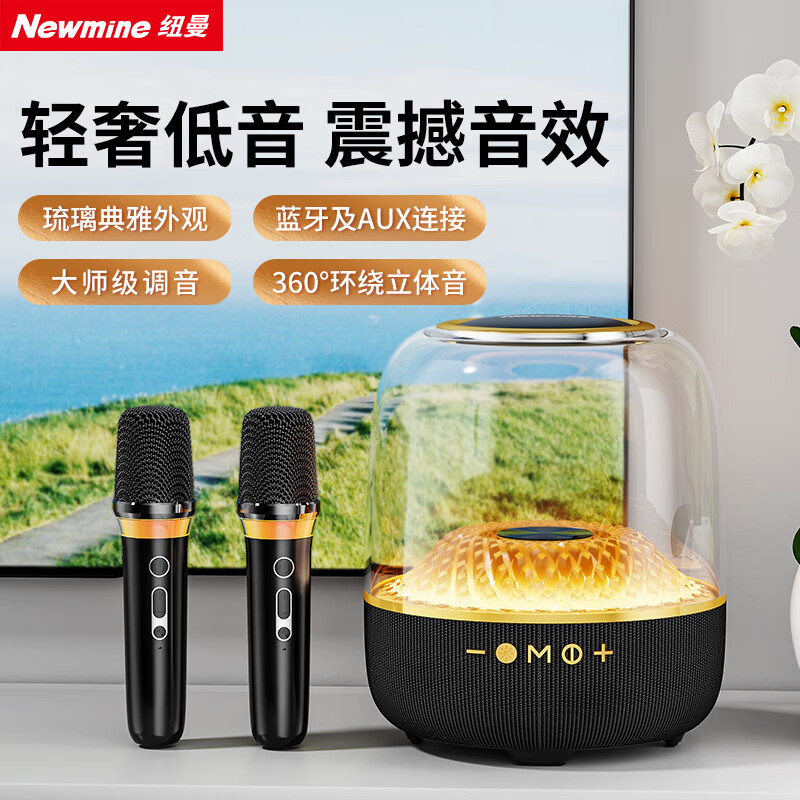 Newmine 纽曼 MC77无线蓝牙音箱家用电脑桌面低音炮户外大音量迷你便携式大功