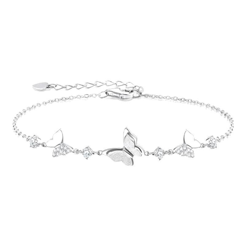 周大生 S925银月蝶蝴蝶手链女小众银手饰 银月蝶手链 129元（需用券）