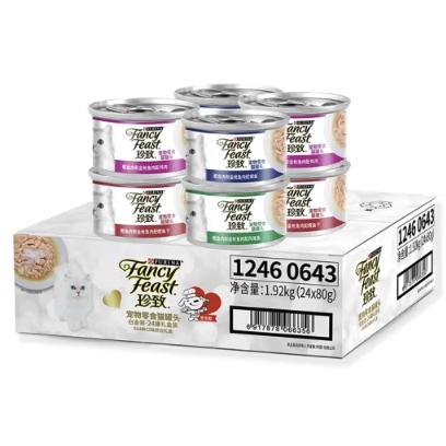 FANCY FEAST 珍致 猫罐头 白金罐 混合口味 80g*24罐 109.9元