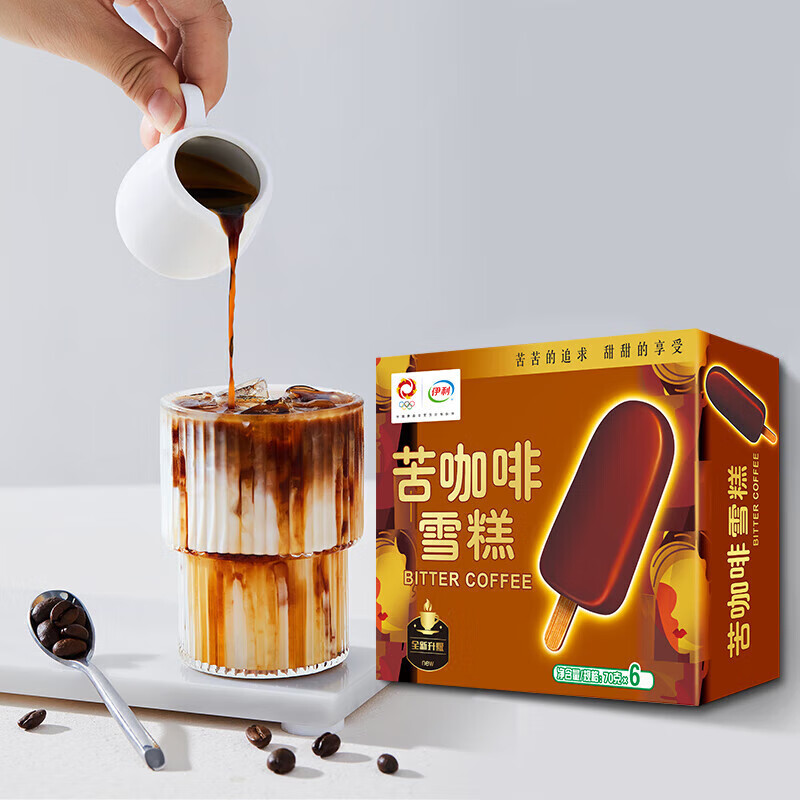 舒化 SHUHUA 伊利苦咖啡脆皮口味雪糕70克/支*6支 8.89元