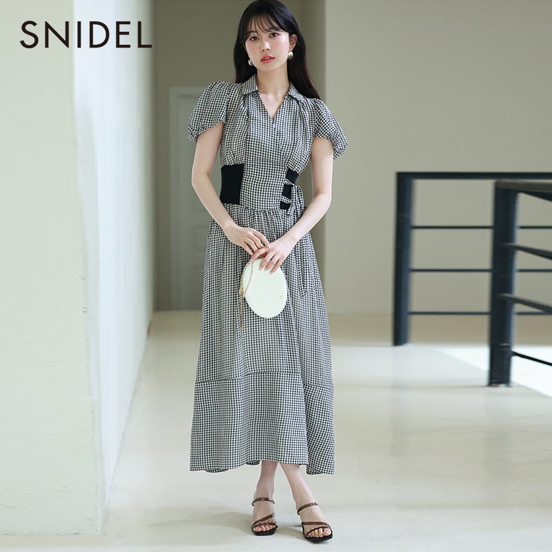 SNIDEL 2023夏新品女式翻领泡泡袖连衣裙SWFO232008 ￥462.34 - 逛丢