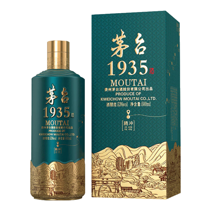 PLUS会员：MOUTAI 茅台 1935 地理文创 53度 酱香型 500mL 单瓶装 810.61元包邮（需