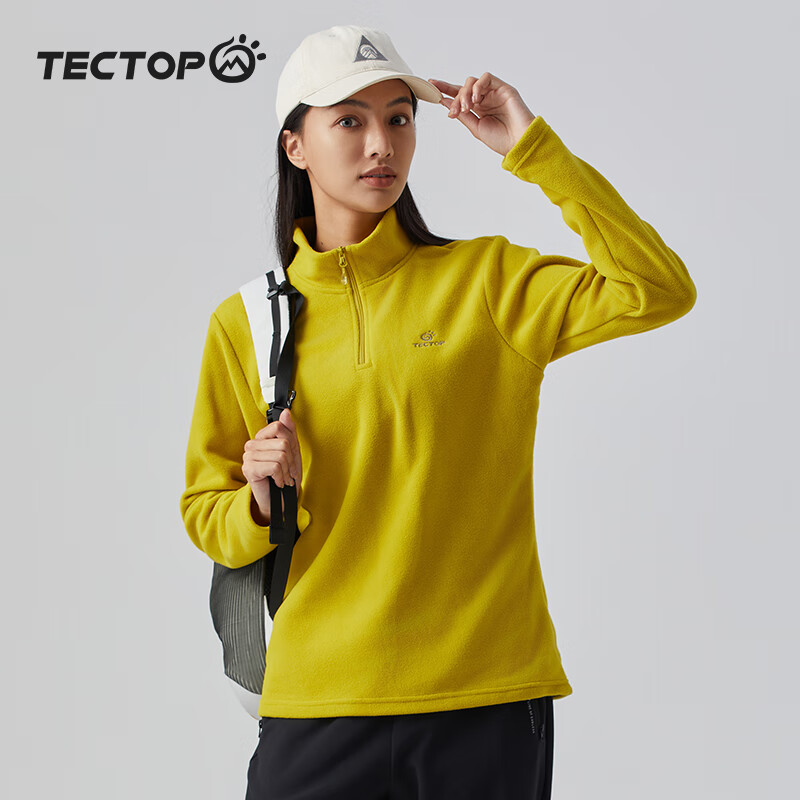 TECTOP 探拓 抓绒衣男女立领打底衫加厚保暖卫衣冲锋衣内胆保暖衣服 女款姜