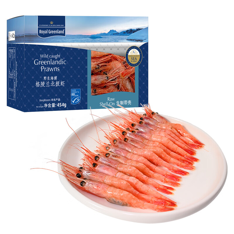1日0点、PLUS会员：京东生鲜 北极甜虾刺身454g/盒 40-58只(90/120规格) 32.2元包邮
