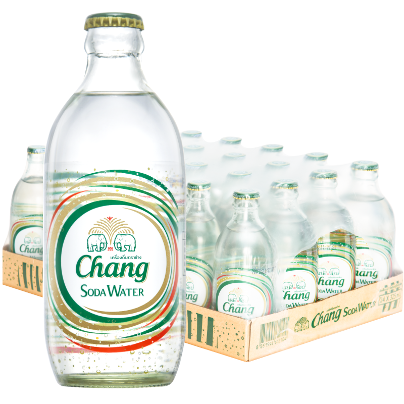 PLUS会员：泰象苏打水 泰国原装进口 Chang泰象牌苏打汽泡水 325ml*24瓶 整箱装*