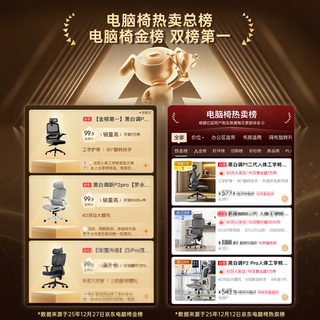 黑白调 P1人体工学电脑椅 标准版 323.1元 - 86线报 黑白调 P1人体工学电脑椅 标准版 323.1元 - 86线报