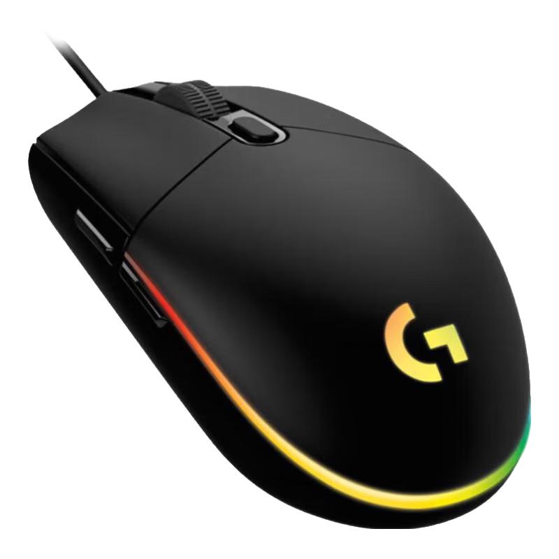罗技 G102 二代 有线鼠标 8000DPI RGB 黑色 70.49元