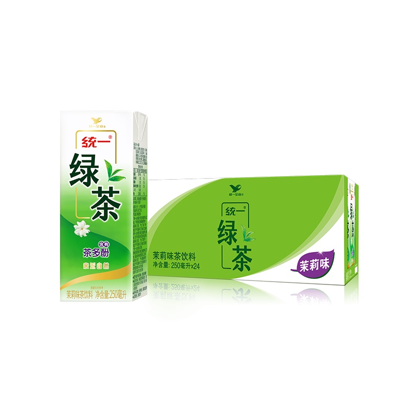 统一 绿茶 250ml*24盒 茶饮料 19.37元（需买2件，需用券）