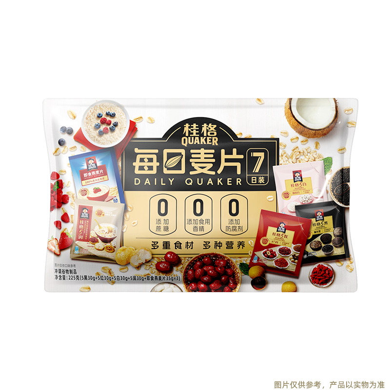 QUAKER 桂格 每日麦片7天尝鲜装225g ￥19.9