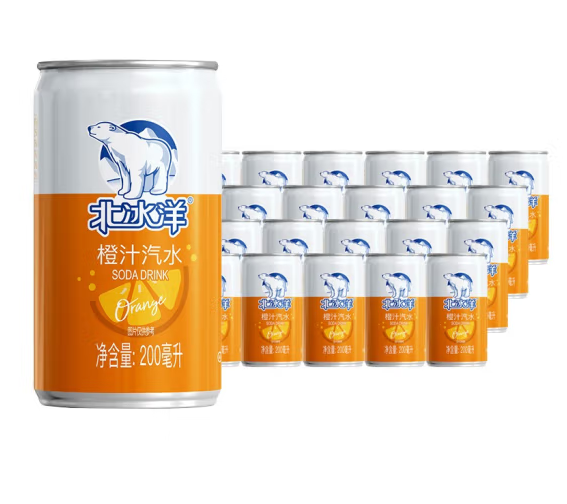 北冰洋 橙汁汽水迷你罐200ml*12听 ￥30.37