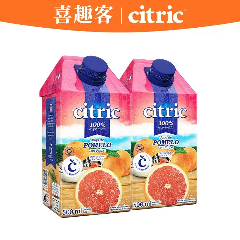 citric喜趣客nfc西柚苹果汁500ml*4 券后19.9元