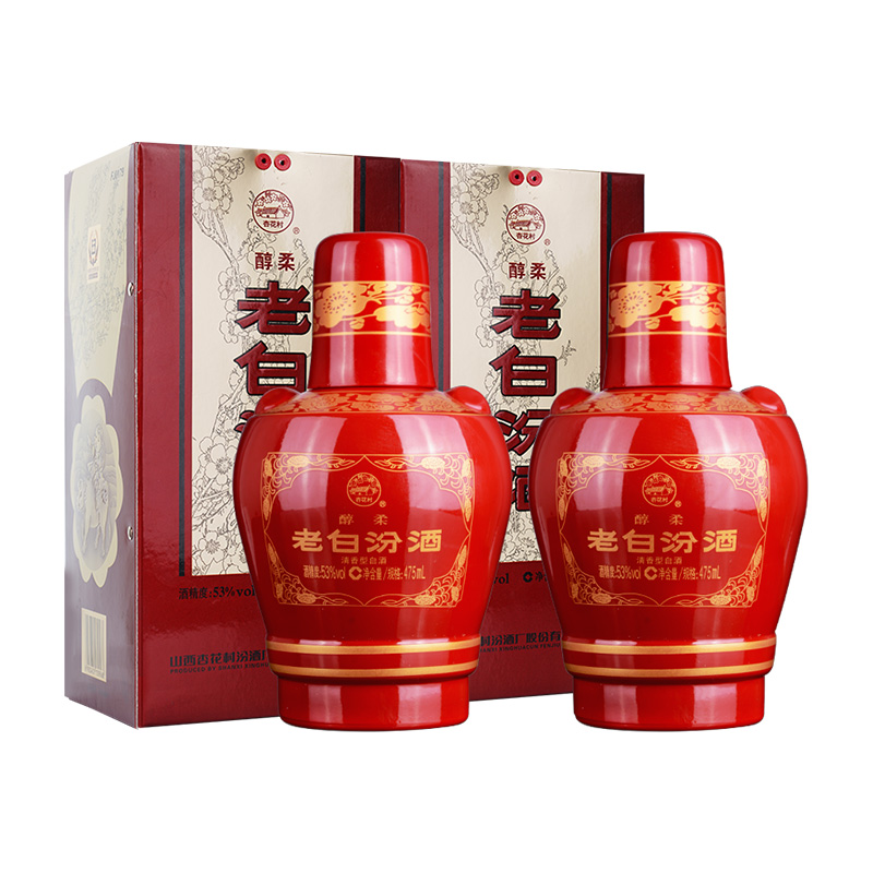 汾酒 醇柔老白汾酒 53%vol 清香型 475ml*2瓶 135.38元（需用券）