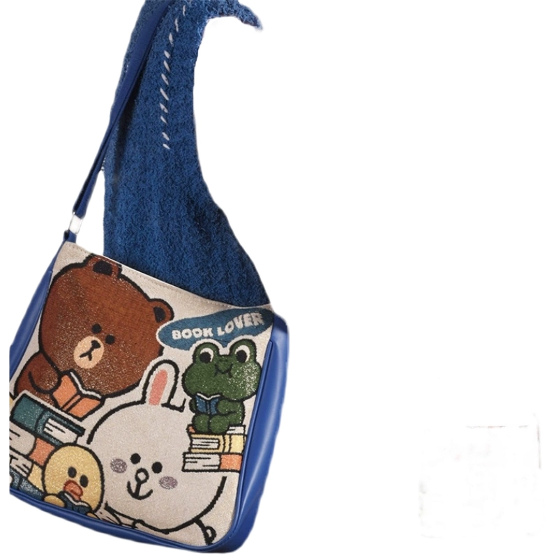 BANDGEWOO 阪织屋 秋季女士包包草莓熊不二家动漫卡通外出时尚手提包单肩包 
