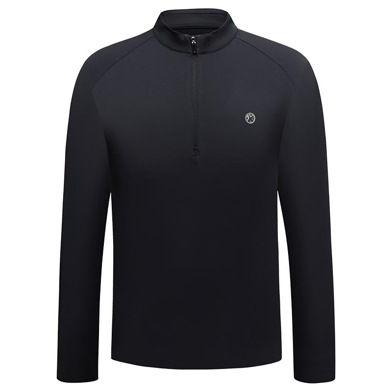 必迈 2025跑步魔方透湿长袖运动t恤半拉链训练服休闲通勤上衣 夜幕黑 S 68.95