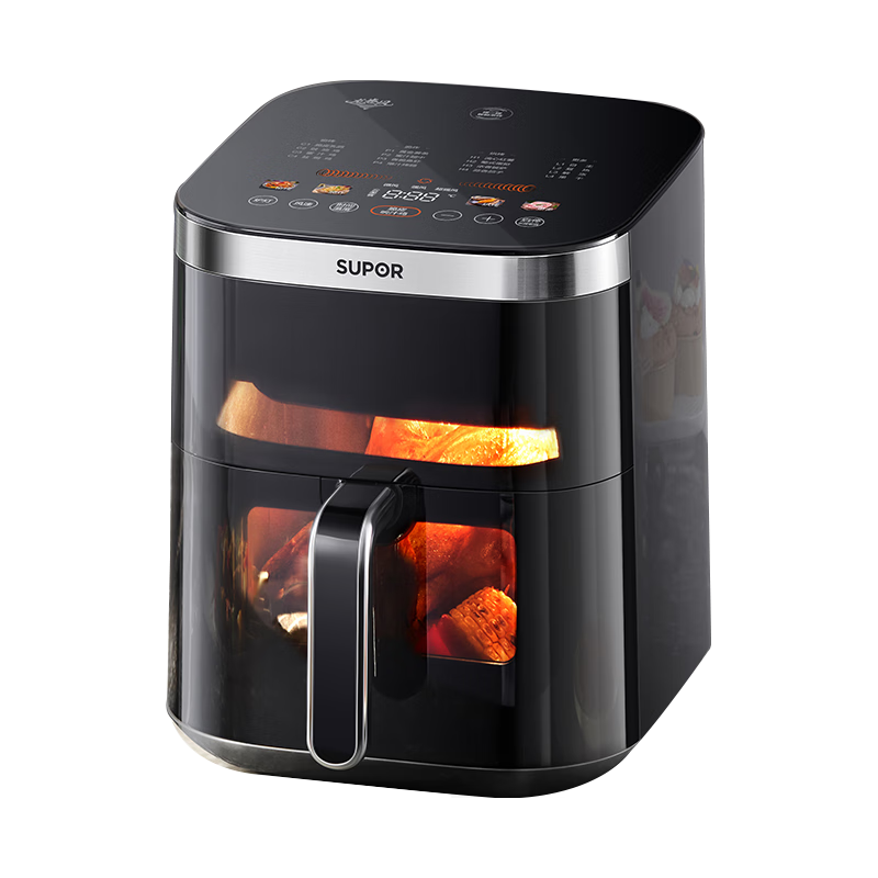 苏泊尔 空气炸锅免翻面家用全自动旋焰烤大风量 远红外可视5.3L大容量 353.96