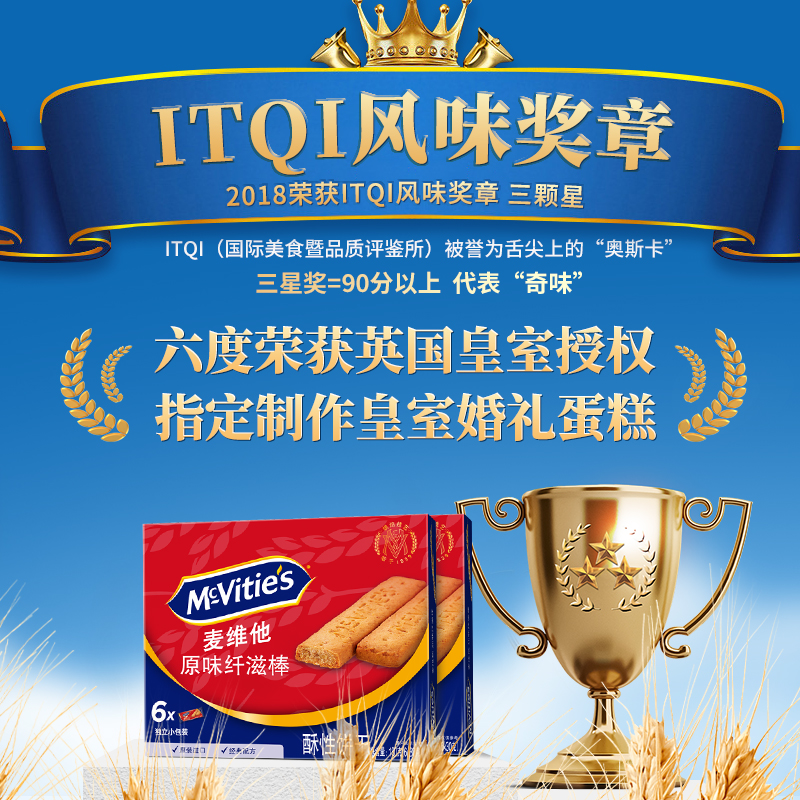 88VIP：McVitie's 麦维他 消化全麦饼干原味纤滋棒180g 26.82元（需买3件，共80.46