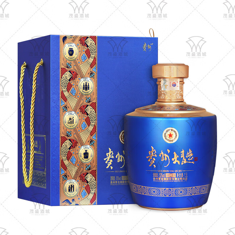 茅台 贵州大曲似水流年 53度 酱香型白酒 1500mL 礼盒装 458元