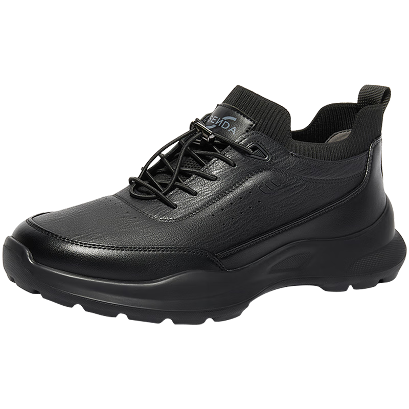 森达 健步鞋男子牛皮户外运动休闲鞋1SM01DM4 黑色单里 38 176.23元（需用券）